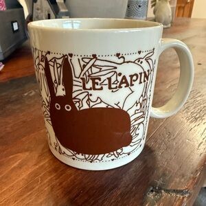 Le Lapin Brown and Cream Coffee Mug- RARE!